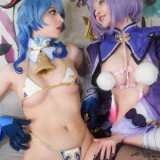 Ganyu-x-Qiqi-cosplay-by-Gumiho-Hannya-and-Hidori-Rose-09