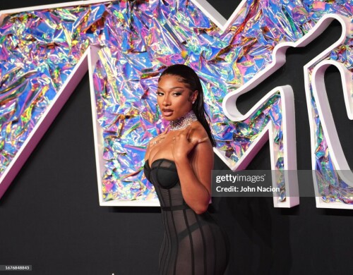 NEWARK, NEW JERSEY - SEPTEMBER 12: Megan Thee Stallion attends the MTV Music Video Awards at the Pru